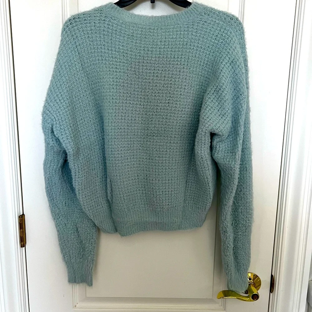 CLEARANCE Women’s Light Blue Fuzzy Sweater! - Picture 2 of 5